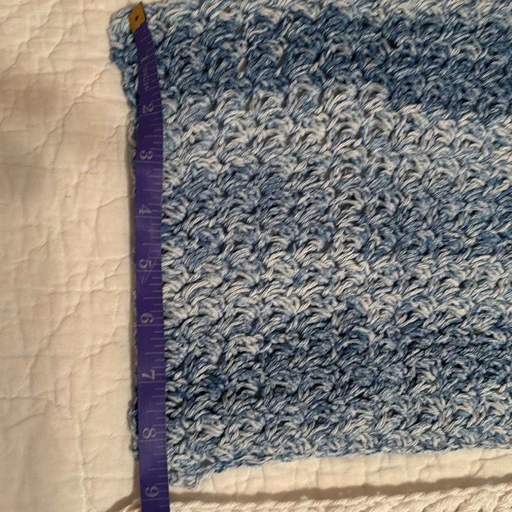 Handmade Crochet Dishcloth‎ Set - White and Blue